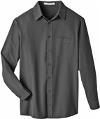 UltraClub Men's Bradley Performance Woven Shirt BLACK Pocket