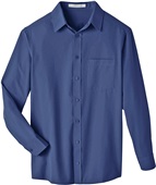 UltraClub Men's Bradley Performance Woven Shirt NAVY Pocket