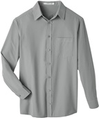 UltraClub Men's Bradley Performance Woven Shirt SILVER Pocket