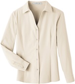 UltraClub Ladies' Bradley Performance Woven Shirt STONE Pocket