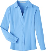 UltraClub Ladies' Bradley Performance Woven Shirt COLUMBIA BLUE Pocket