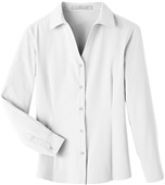 UltraClub Ladies' Bradley Performance Woven Shirt WHITE Pocket