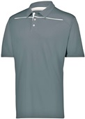Adult 3-Button Tagless Polo Shirt (Gold,Orange,Forest,Graphite,Kelly,Maroon,Navy,Purple,Royal,Red) GRAPHITE/WHITE Pocket