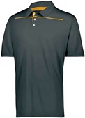 Adult 3-Button Tagless Polo Shirt (Gold,Orange,Forest,Graphite,Kelly,Maroon,Navy,Purple,Royal,Red) BLACK/GOLD Pocket
