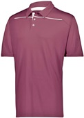 Adult 3-Button Tagless Polo Shirt (Gold,Orange,Forest,Graphite,Kelly,Maroon,Navy,Purple,Royal,Red) MAROON/WHITE Pocket