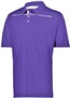 Adult 3-Button Tagless Polo Shirt (Gold,Orange,Forest,Graphite,Kelly,Maroon,Navy,Purple,Royal,Red) PURPLE/WHITE Pocket