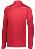 Adult Wicking 1/4 Zip Pullover (Black,Forest,Graphite,Kelly,Maroon,Navy,Purple,Royal,Red,White) SCARLET/WHITE Pocket