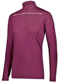 Womens 1/4 Zip Pullover (Black,Forest,Graphite,Kelly,Maroon,Navy,Purple,Royal,Red,White) MAROON/WHITE Pocket