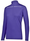 Womens 1/4 Zip Pullover (Black,Forest,Graphite,Kelly,Maroon,Navy,Purple,Royal,Red,White) PURPLE/WHITE Pocket