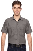 Dickies Mens Industrial Short-Sleeve Work Shirt GRAPHITE GREY Pocket