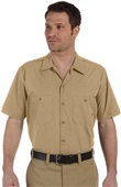 Dickies Mens Industrial Short-Sleeve Work Shirt DESERT SAND Pocket