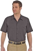 Dickies Mens Industrial Short-Sleeve Work Shirt BLACK Pocket