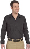 Dickies Mens Industrial Long-Sleeve Work Shirt BLACK Pocket