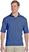 Jerzees Adult 5.6 oz. SpotShield Jersey Polo J NAVY Pocket