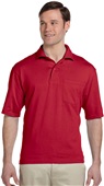 Jerzees Adult 5.6 oz. SpotShield Jersey Polo TRUE RED Pocket