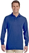 Jerzees Adult Long Sleeve SpotShield Jersey Polo J NAVY Pocket