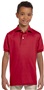 Jerzees Youth 5.6 oz. SpotShield Jersey Polo 437Y TRUE RED Pocket