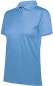 Womens, Side vented, 3-Button, UV Protected Polo Shirt COLUMBIA BLUE Pocket