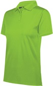 Womens, Side vented, 3-Button, UV Protected Polo Shirt LIME Pocket