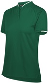 Womens 50+UPF, 2-Button Polo Shirt (Black,Carbon,Maroon,Navy,Royal,red) DARK GREN/WHITE Pocket
