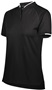 Womens 50+UPF, 2-Button Polo Shirt (Black,Carbon,Maroon,Navy,Royal,red) BLACK/WHITE Pocket
