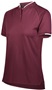 Womens 50+UPF, 2-Button Polo Shirt (Black,Carbon,Maroon,Navy,Royal,red) MAROON/WHITE Pocket
