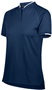Womens 50+UPF, 2-Button Polo Shirt (Black,Carbon,Maroon,Navy,Royal,red) NAVY/WHITE Pocket