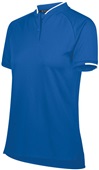Womens 50+UPF, 2-Button Polo Shirt (Black,Carbon,Maroon,Navy,Royal,red) ROYAL/WHITE Pocket