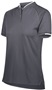 Womens 50+UPF, 2-Button Polo Shirt (Black,Carbon,Maroon,Navy,Royal,red) CARBON/WHITE Pocket