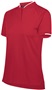 Womens 50+UPF, 2-Button Polo Shirt (Black,Carbon,Maroon,Navy,Royal,red) SCARLET/WHITE Pocket