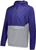 Holloway Adult Youth 1/2 Zip Pack Pullover Jacket PURPLE/ATHLETIC GREY Pocket