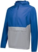 Holloway Adult Youth 1/2 Zip Pack Pullover Jacket ROYAL/ATHLETIC GREY Pocket