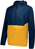 Holloway Adult Youth 1/2 Zip Pack Pullover Jacket NAVY/GOLD Pocket