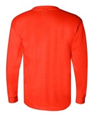 Bayside Unisex Union-Made LS Pocket Crew Tee BRIGHT ORANGE Back