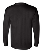 Bayside Unisex Union-Made LS Pocket Crew Tee BLACK Back