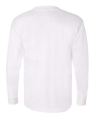 Bayside Unisex Union-Made LS Pocket Crew Tee WHITE Back