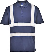 Portwest Mens Iona Polo Work Shirt F477 NAVY Pocket
