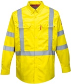 Portwest Adult ARC2 Bizflame 88/12 FR Hi-Vis Shirt YELLOW Pocket