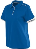 Womens Fit, 3-Button, Sport Polo Shirt  ROYAL/WHITE Pocket