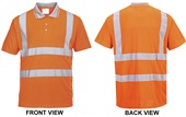 Portwest Mens Hi-Vis Short Sleeve Polo RT22 ORANGE Pocket