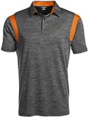 Tonix Mens Vision Polo Shirt BLACK HEATHER VAPOR/ORANGE Pocket
