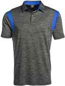 Tonix Mens Vision Polo Shirt BLACK HEATHER VAPOR/ROYAL Pocket