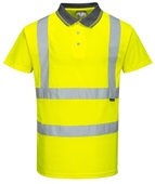 Portwest Mens Hi-Vis Short Sleeve Polo S477 YELLOW Pocket