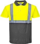 Portwest Mens Hi-Vis 2-Tone Polo Shirt S479 YELLOW/BLACK Pocket