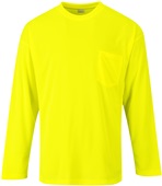 Portwest Non ANSI Pocket Long Sleeve T-Shirt S579 YELLOW Pocket