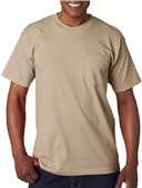 Bayside Adult 6.1 oz., 100% Cotton Pocket T-Shirt SAND Pocket