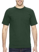 Bayside Adult 6.1 oz., 100% Cotton Pocket T-Shirt Forest Green Pocket