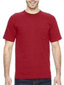 Bayside Adult 6.1 oz., 100% Cotton Pocket T-Shirt RED Pocket