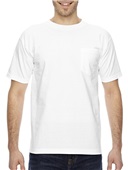 Bayside Adult 6.1 oz., 100% Cotton Pocket T-Shirt WHITE Pocket