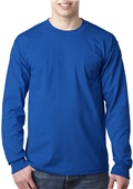 Bayside Adult 6.1 oz., 100% Cotton LS Pocket Tee ROYAL BLUE Pocket